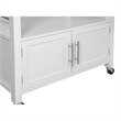 Pemberly Row Transitional Wood Kitchen Cart with Granite Top in White