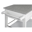 Pemberly Row Transitional Wood Kitchen Cart with Granite Top in White