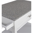 Pemberly Row Transitional Wood Kitchen Cart with Granite Top in White