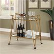 Pemberly Row Mid-Century Mirrored Bar Cart in Gold