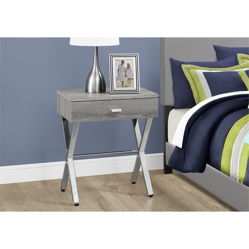 Pemberly Row Accent Nightstand in Dark Taupe