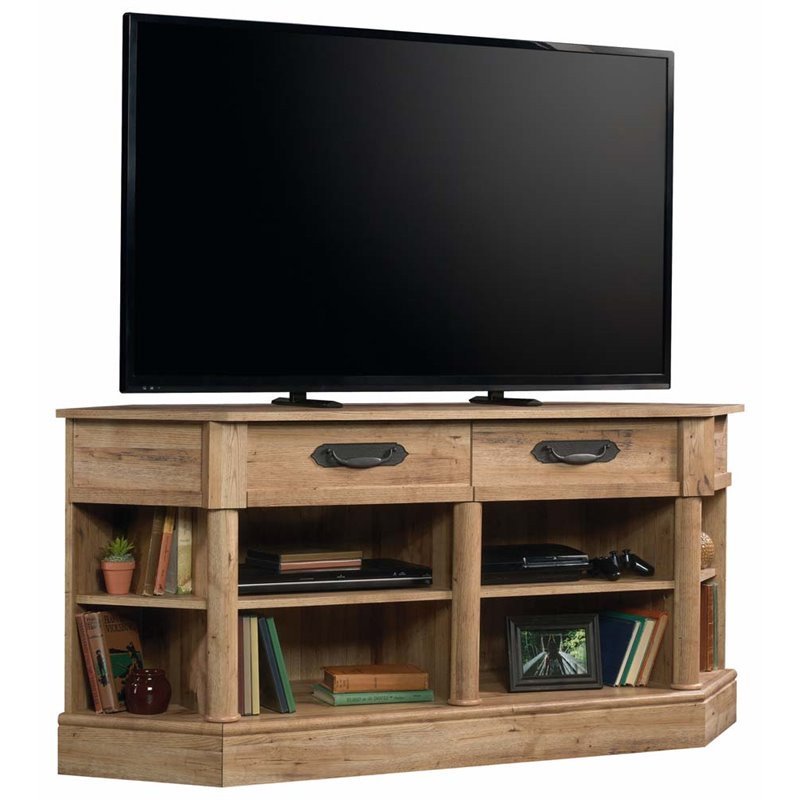Pemberly Row Corner Tv Stand In Antigua Chestnut 680270320970 Ebay