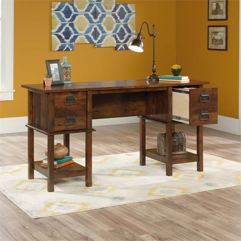 Pemberly Row Writing Desk in Curado Cherry | Cymax Business