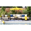 Pemberly Row Olefin Fabric/Metal Aluminum Outdoor Sectional in Beige/Bronze