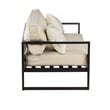 Pemberly Row Metal Aluminum/Fabric Outdoor Arm Chair in Bronze/Beige