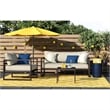 Pemberly Row Metal Aluminum/Fabric Outdoor Arm Chair in Bronze/Beige