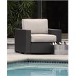 Pemberly Row Wicker Patio Arm Chair in Brown