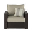 Pemberly Row Wicker Patio Arm Chair in Brown