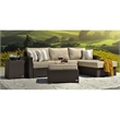 Pemberly Row Traditional Wicker / Rattan Patio Ottoman in Brown