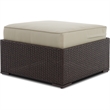 Pemberly Row Traditional Wicker / Rattan Patio Ottoman in Brown