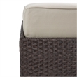 Pemberly Row Traditional Wicker / Rattan Patio Ottoman in Brown