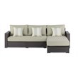 Pemberly Row Wicker Patio Storage Sectional with Cushions in Brown