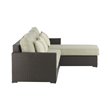 Pemberly Row Wicker Patio Storage Sectional with Cushions in Brown