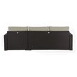 Pemberly Row Wicker Patio Storage Sectional with Cushions in Brown