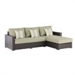 Pemberly Row Wicker Patio Storage Sectional with Cushions in Brown