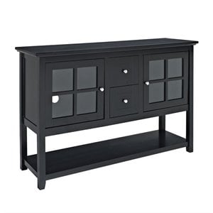 Pemberly Row 52&quot Wood Console Table TV Stand in Black