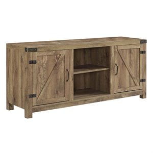 Pemberly Row 58&quot Barn Door TV Stand in Barnwood