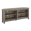 Pemberly Row Modern Wood Corner TV Stand for TVs up to 58