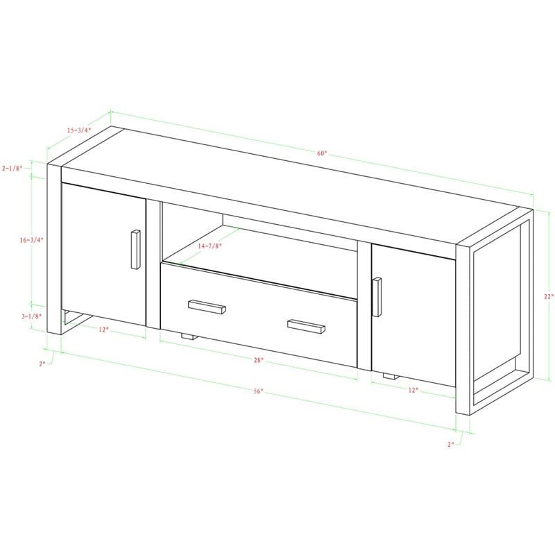 Pemberly Row Industrial Wood TV Stand for TVs up to 60