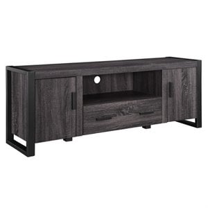 Pemberly Row Industrial Wood TV Stand for TVs up to 60&quot in Gray