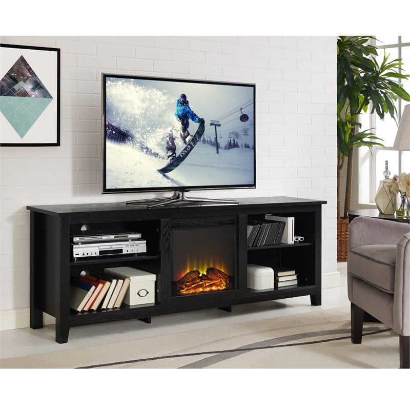 Pemberly Row Modern Wood Fireplace TV Stand for TVs up to 70