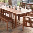 Pemberly Row Acacia Wood Patio Dining Table in Brown