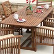 Pemberly Row Acacia Wood Patio Dining Table in Dark Brown