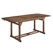 Pemberly Row Acacia Wood Patio Dining Table in Dark Brown