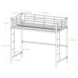 Pemberly Row Modern Steel Metal Full over Loft Bunk Bed in Black