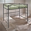 Pemberly Row Modern Steel Metal Full over Loft Bunk Bed in Black