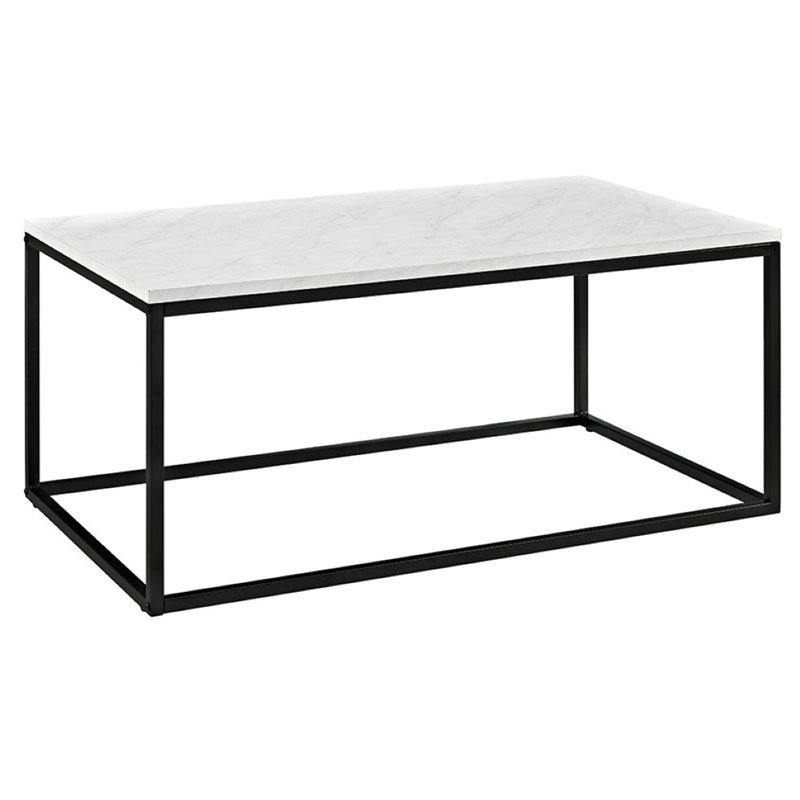 Pemberly Row Open Box Coffee Table in Marble