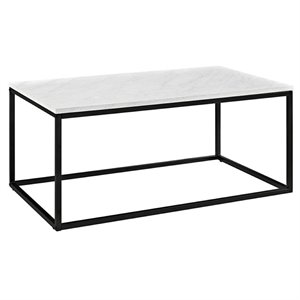 Pemberly Row Open Box Coffee Table in Marble