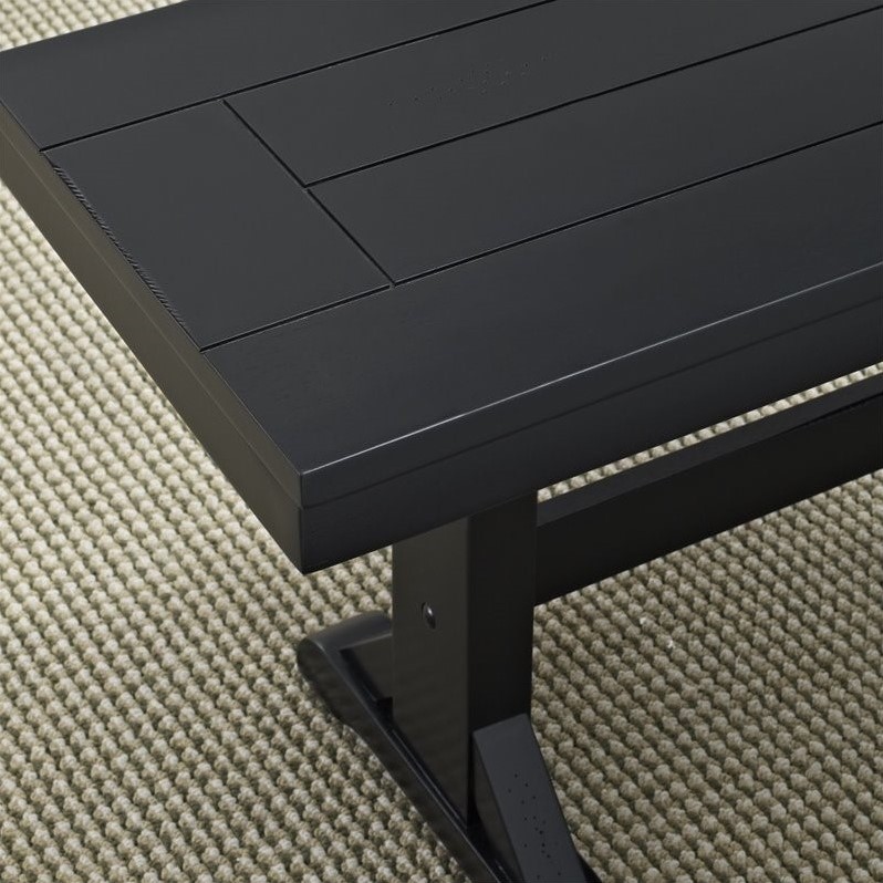 Pemberly Row Wood Dining Bench in Antique Black