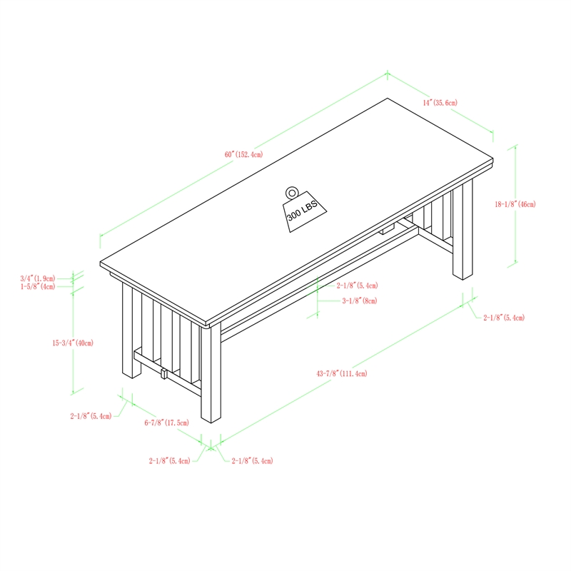 Pemberly Row Wood Dining Bench in Antique Black