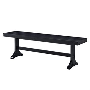 Pemberly Row Wood Dining Bench in Antique Black