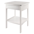 Pemberly Row Transitional Solid Wood End Table with Drawer in White