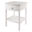 Pemberly Row Transitional Solid Wood End Table with Drawer in White