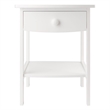 Pemberly Row Transitional Solid Wood End Table with Drawer in White