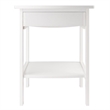 Pemberly Row Transitional Solid Wood End Table with Drawer in White