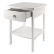 Pemberly Row Transitional Solid Wood End Table with Drawer in White