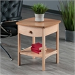 Pemberly Row Transitional Solid Wood Nightstand with Drawer in Natural