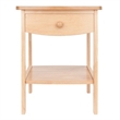 Pemberly Row Transitional Solid Wood Nightstand with Drawer in Natural