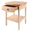 Pemberly Row Transitional Solid Wood Nightstand with Drawer in Natural