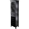 Pemberly Row Transitional Composite Wood/Glass Wine Rack in Black