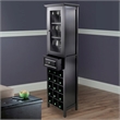 Pemberly Row Transitional Composite Wood/Glass Wine Rack in Black
