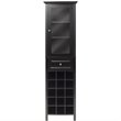 Pemberly Row Transitional Composite Wood/Glass Wine Rack in Black