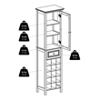 Pemberly Row Transitional Composite Wood/Glass Wine Rack in Black