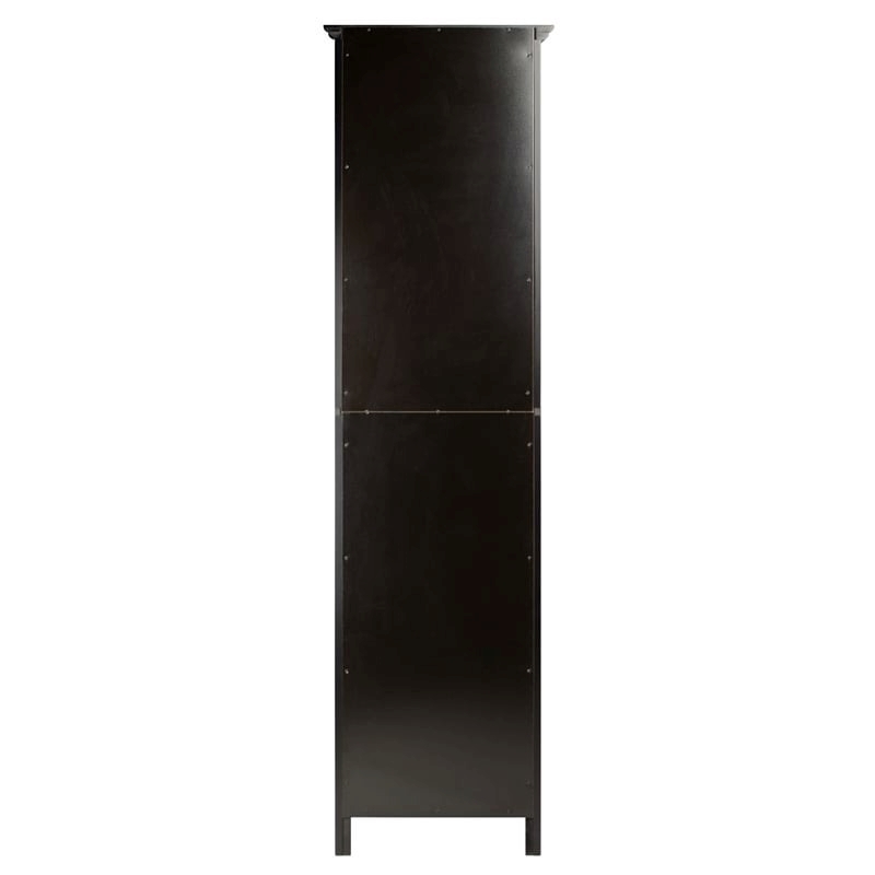 Pemberly Row Transitional Composite Wood/Glass Wine Rack in Black