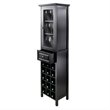 Pemberly Row Transitional Composite Wood/Glass Wine Rack in Black