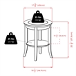 Pemberly Row Transitional Solid Wood End Table with Glass Top in Espresso
